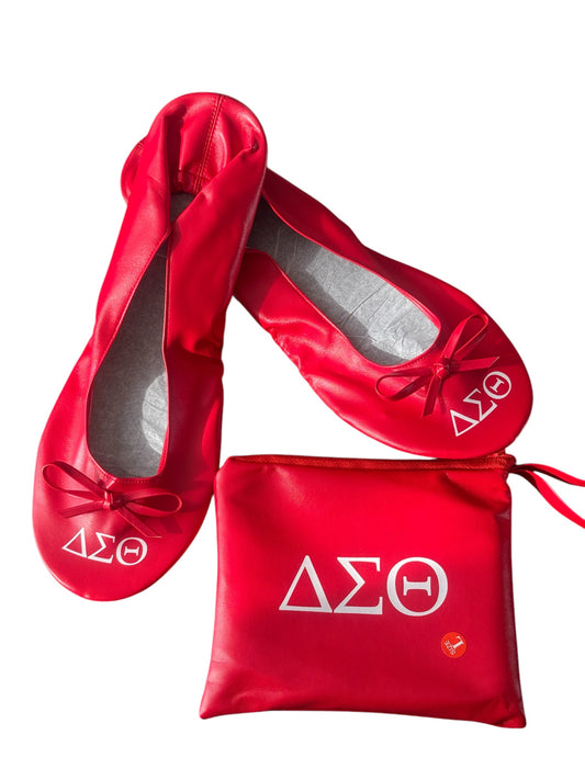 Delta Sigma Theta Foldable Ballet Flat & Wristlet