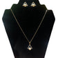 Pyramid & Pearl Necklace & Earring Set