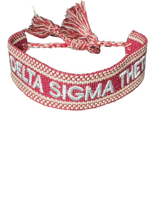 Delta Sigma Theta Woven Friendship Bracelet